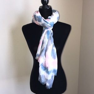 David and Young Pink Blue Tie Dye Scarf Shawl